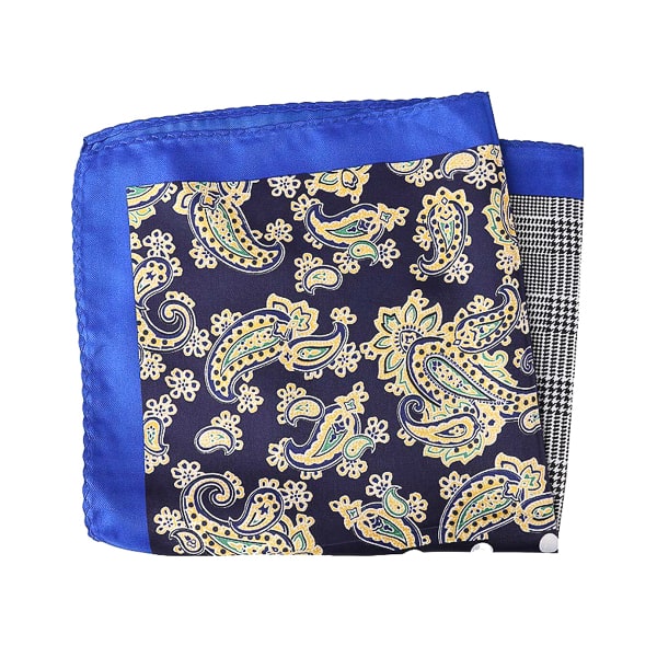 Antoki Blue Multi-Pattern Pocket Square for Men – Elegant & Timeless