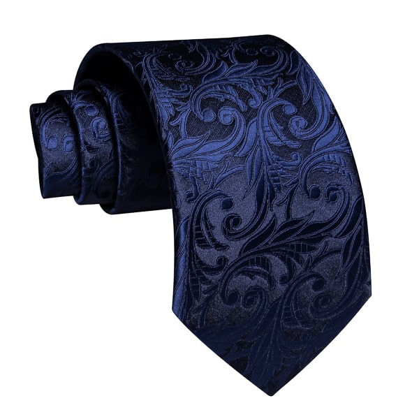 Antoki Dark Blue Floral Silk Necktie for Men – Stylish & Elegant