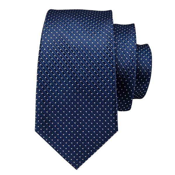 Antoki Navy Blue Dotted Silk Tie for Men – Elegant & Classic