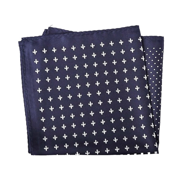 Antoki Navy Blue Multi-Pattern Pocket Square for Men – Stylish & Elegant