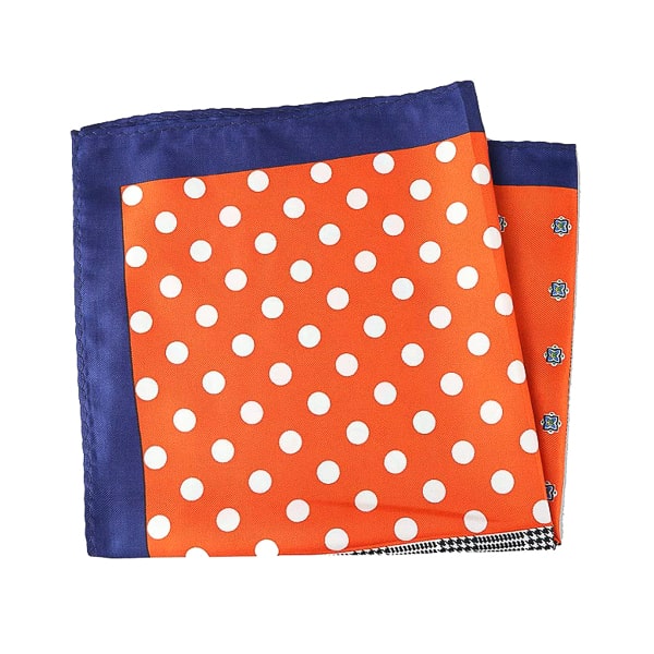 Antoki Orange Multi-Pattern Pocket Square for Men – Vibrant & Stylish