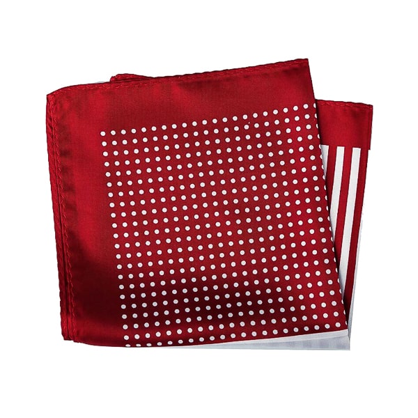 Antoki Red Multi-Pattern Pocket Square for Men – Bold & Stylish